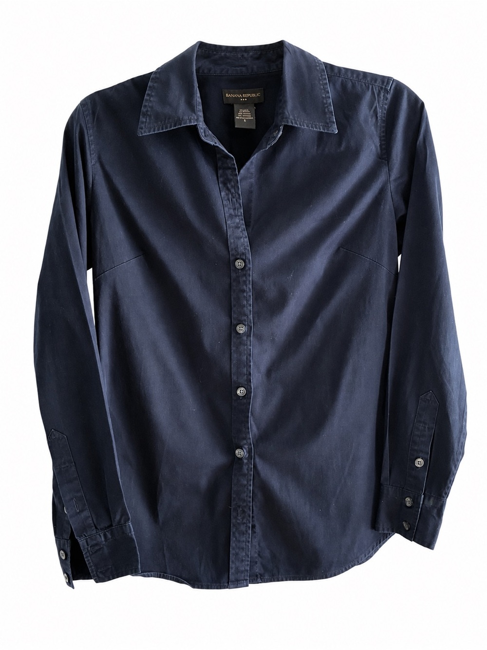 Banana Republic Navy Blue Long-Sleeve Button-Up Shirt